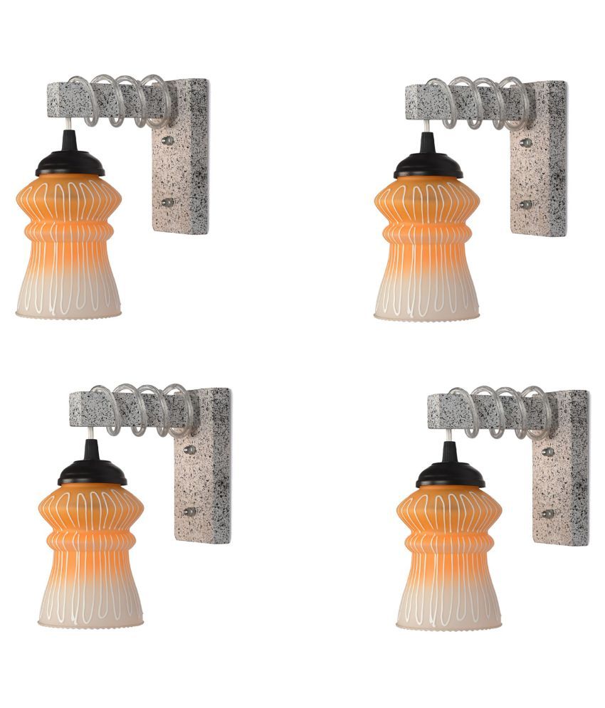     			Somil Decorative Wall Lamp Light Glass Wall Light Orange - Pack of 4