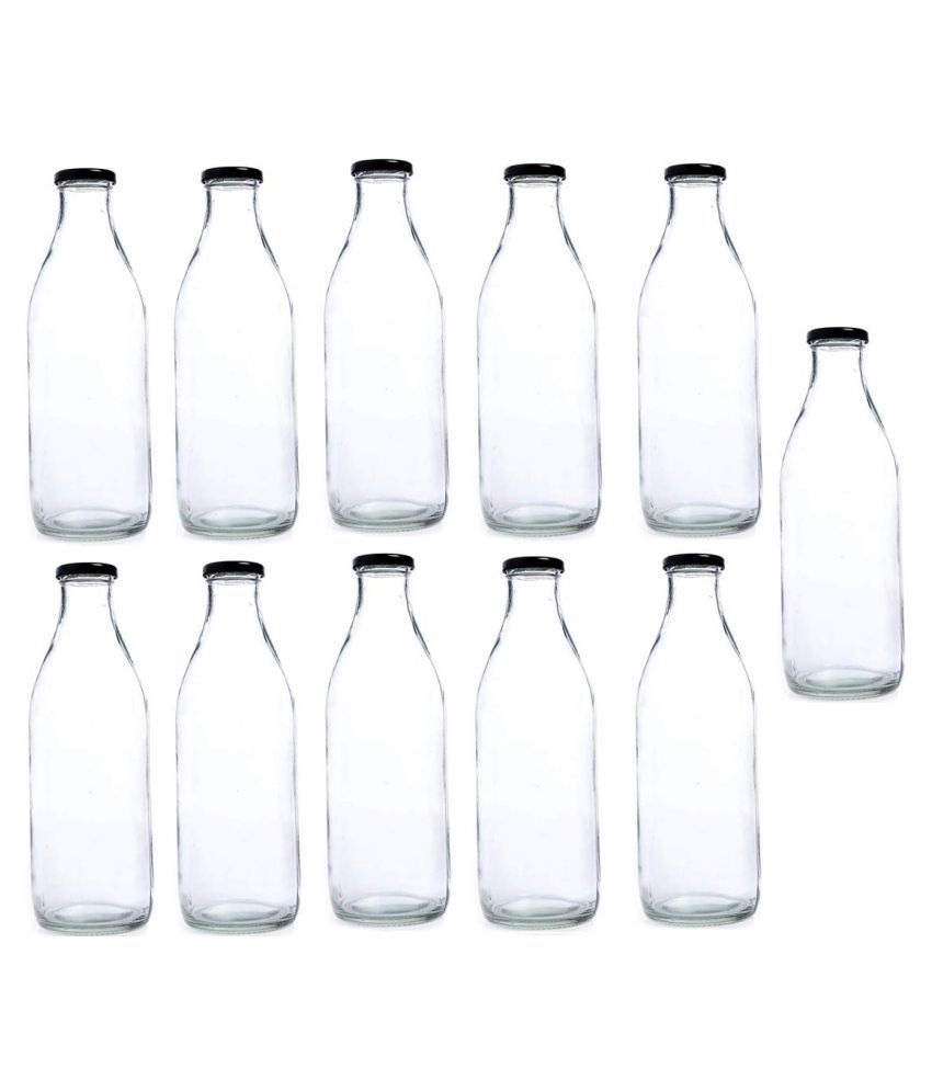     			Somil Glass Storage Bottle, Transparent, Pack Of 11, 1000 ml