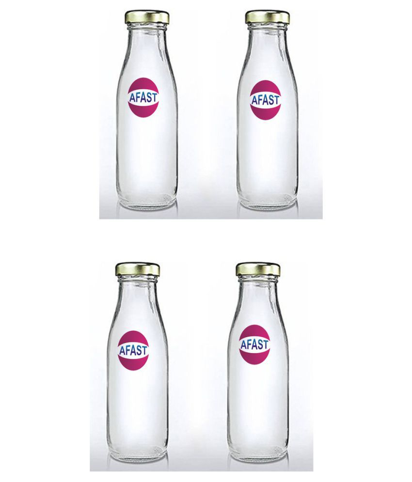     			Somil Glass Storage Bottle, Transparent, Pack Of 4, 1000 ml