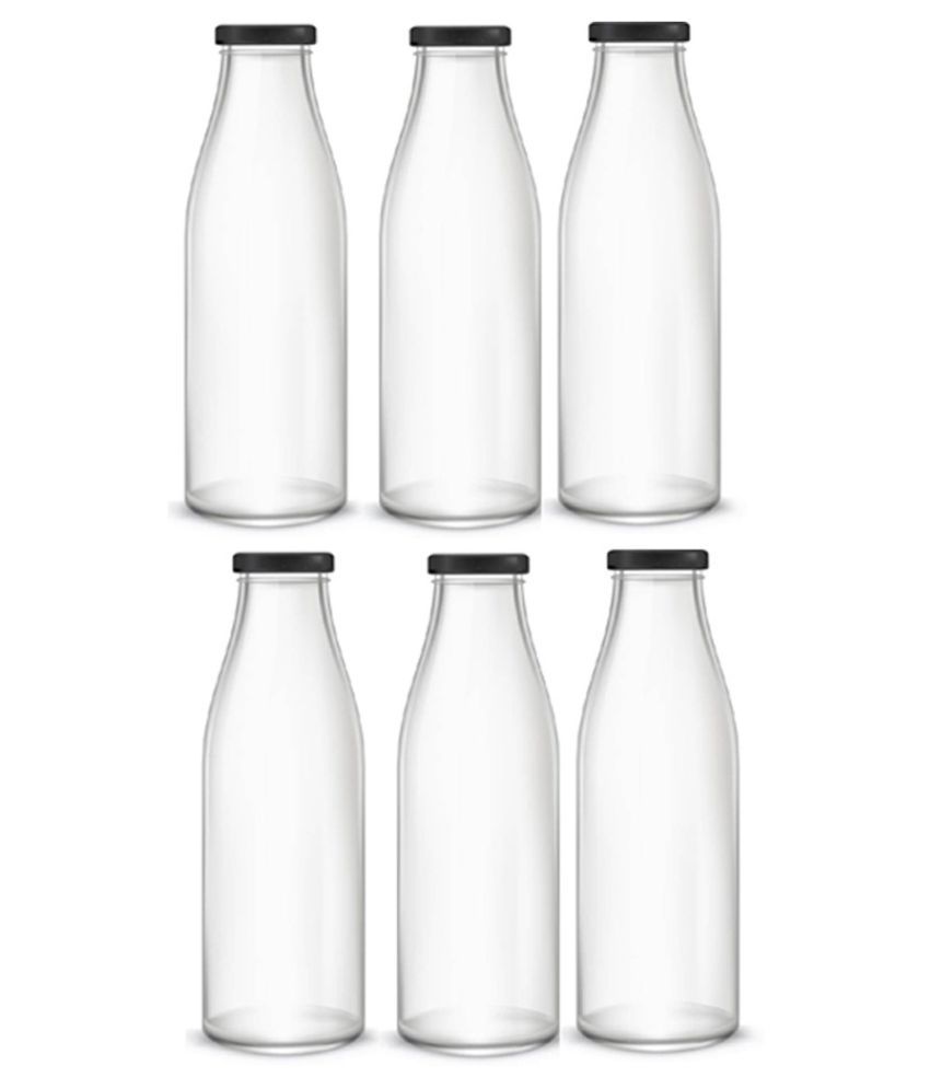     			Somil Stylish Bottle White 500 mL Glass Water Bottle set of 6