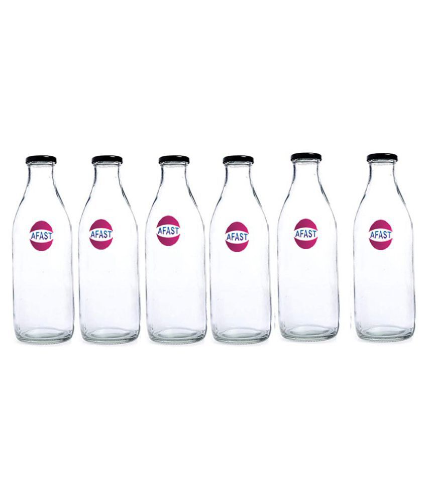    			Somil Glass Storage Bottle, Transparent, Pack Of 6, 500 ml