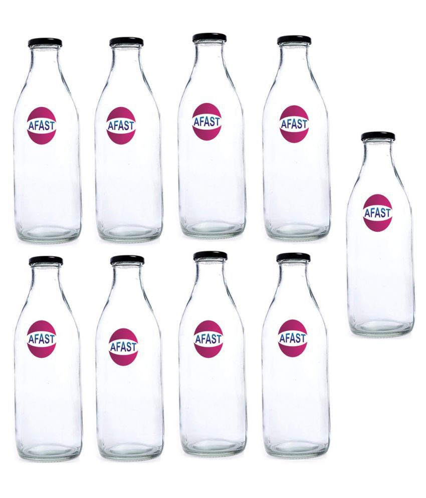     			Somil Glass Storage Bottle, Transparent, Pack Of 9, 500 ml