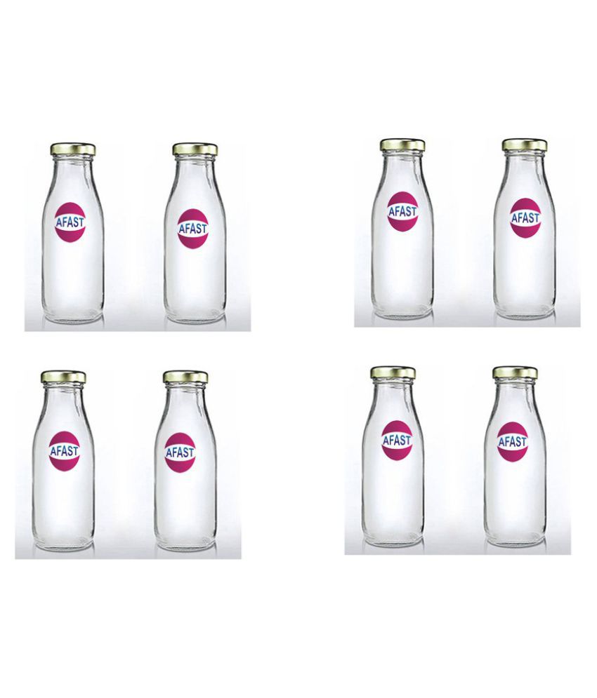     			Somil Glass Storage Bottle, Transparent, Pack Of 8, 500 ml