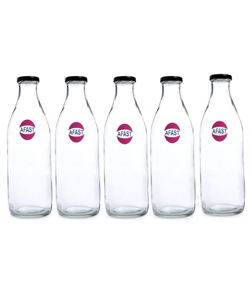     			Somil Glass Storage Bottle, Transparent, Pack Of 5, 500 ml