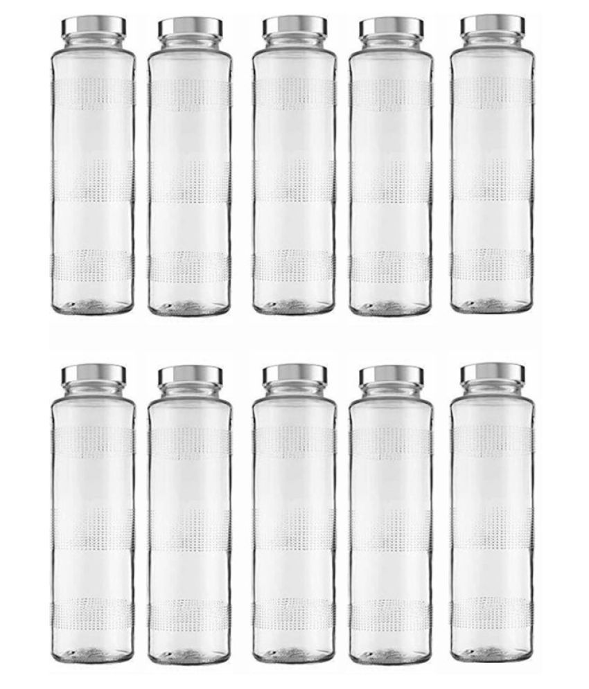     			Somil Stylish Bottle White 750 mL Glass Water Bottle set of 10