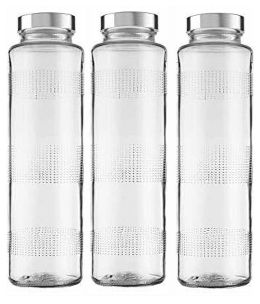     			Somil Stylish Bottle White 750 mL Glass Water Bottle set of 3