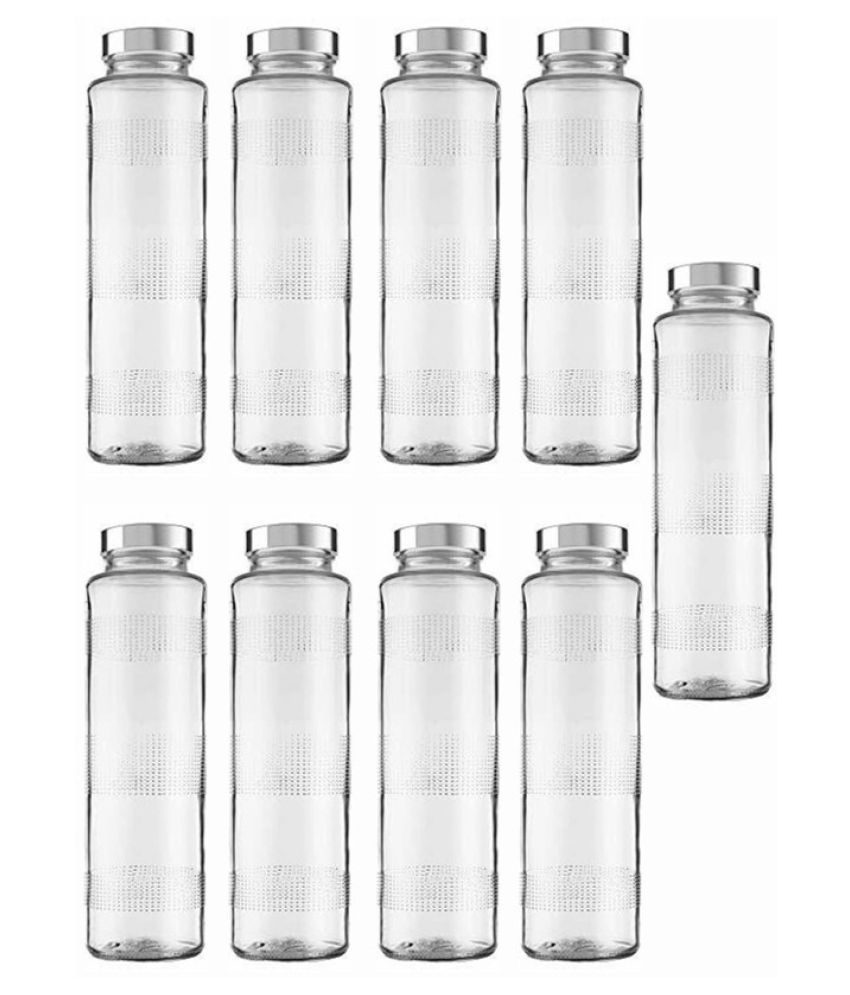     			Somil Stylish Bottle White 750 mL Glass Water Bottle set of 9