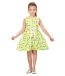 K&U Cotton Blend A-line For Girls ( Pack of 1 , Yellow )