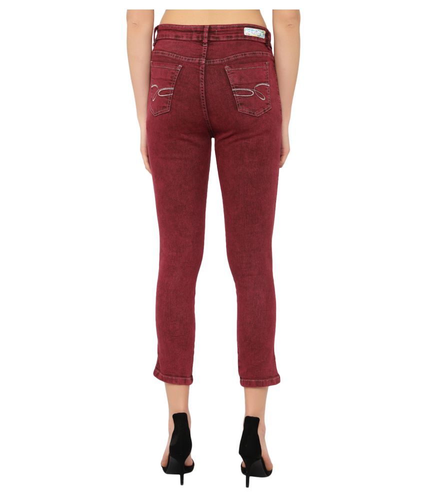 God's Club Denim Jeans Maroon Single Buy God's Club Denim Jeans