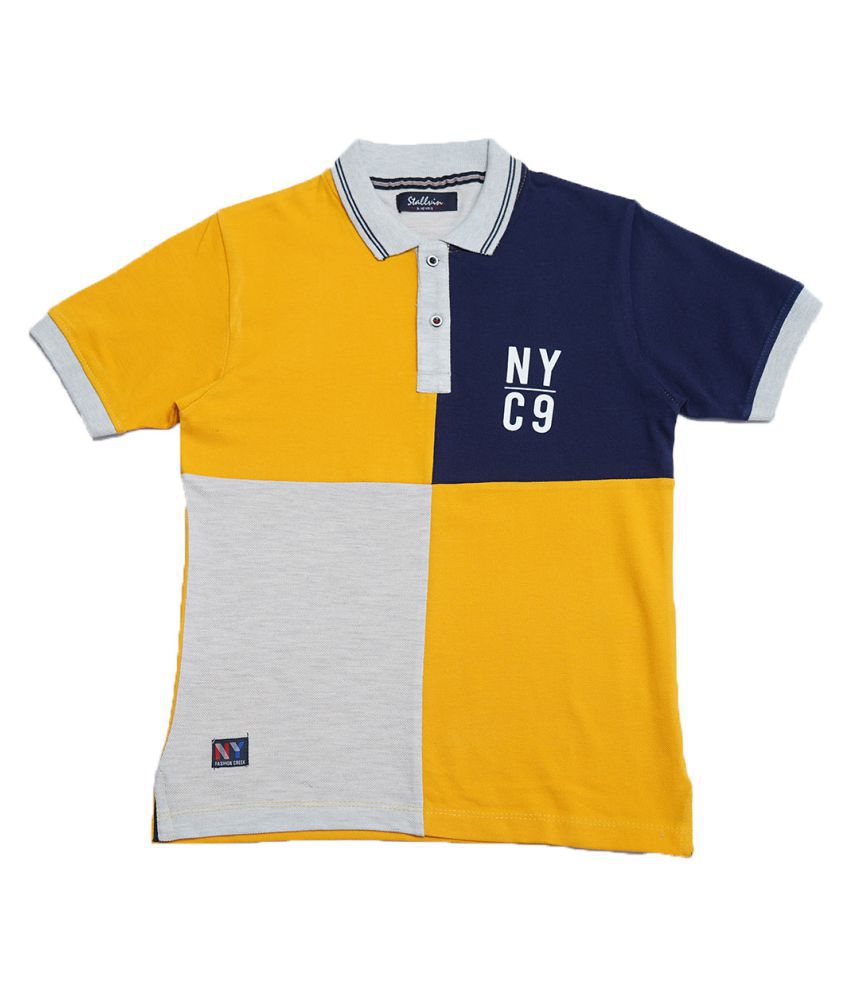 Stallvin Round Neck T-shirt For Boys- Yellow (11-12Years)