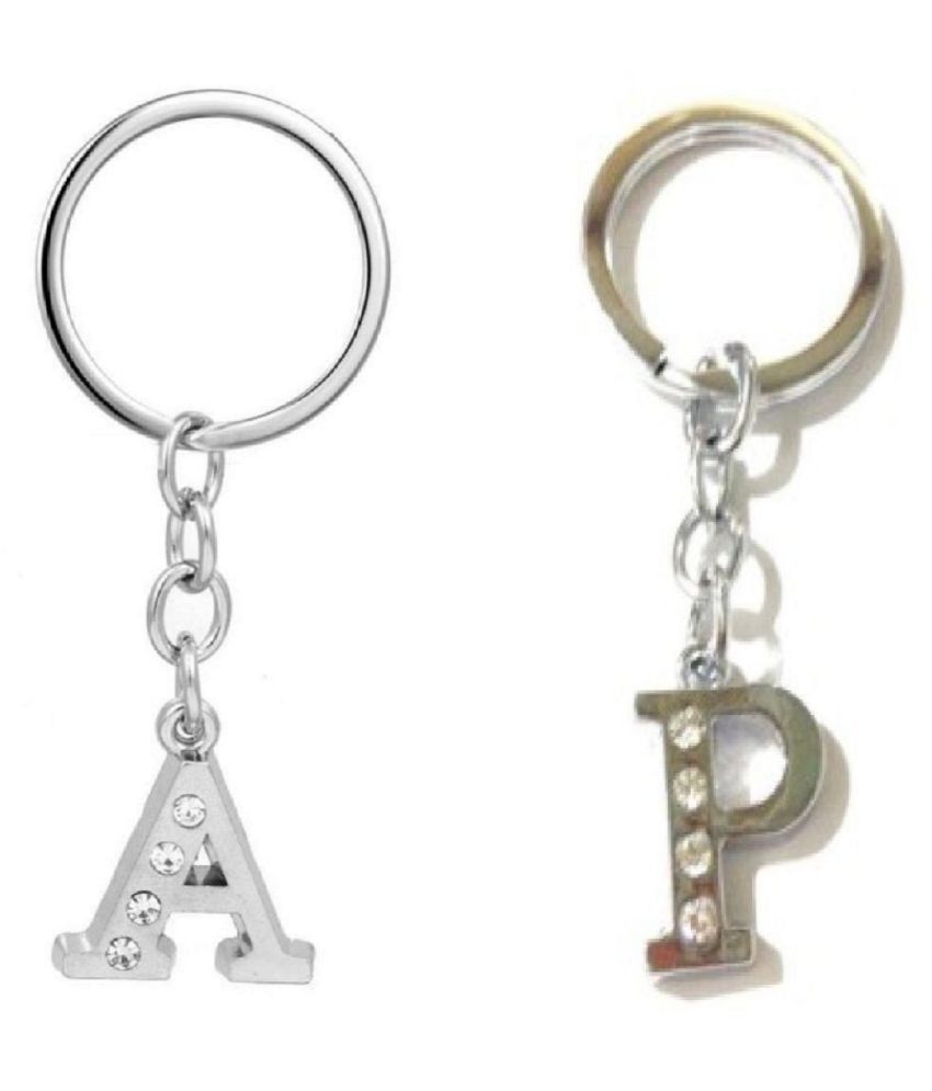     			Americ Style Combo offer of Alphabet ''A & P'' Metal Keychains (Pack of 2)