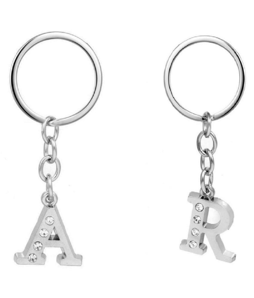     			Americ Style Combo offer of Alphabet ''A & R'' Metal Keychains (Pack of 2)