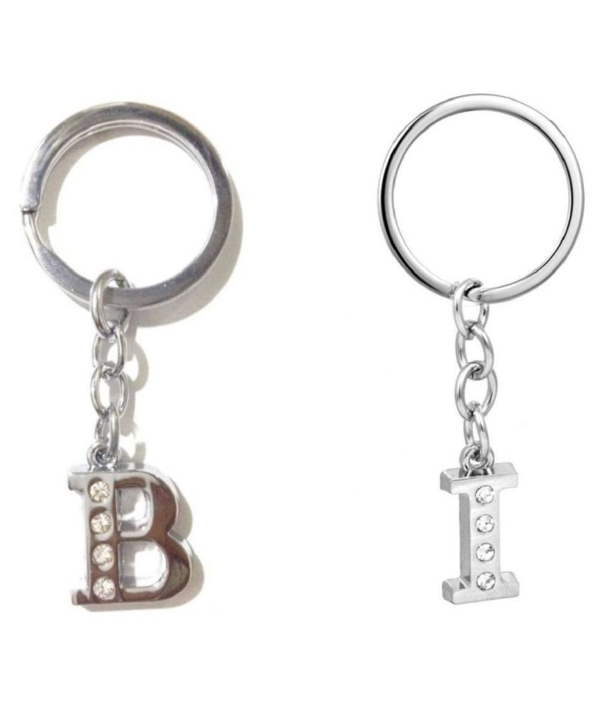     			Americ Style Combo offer of Alphabet ''B & I'' Metal Keychains (Pack of 2)