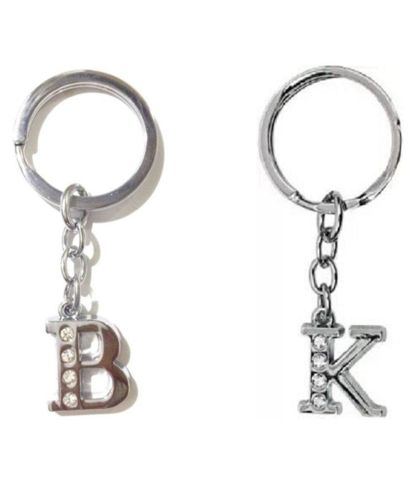     			Americ Style Combo offer of Alphabet ''B & K'' Metal Keychains (Pack of 2)