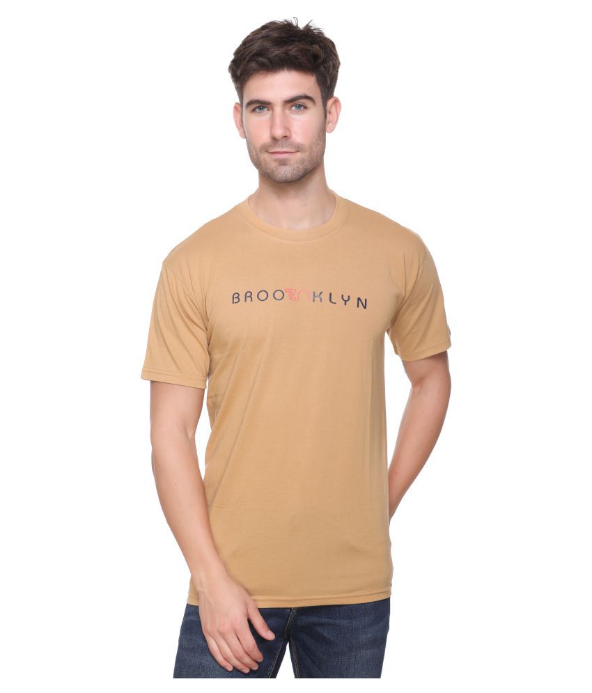     			Zeffit - Camel Cotton Blend Regular Fit Men's Sports T-Shirt ( Pack of 1 )