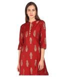 Anahi - Maroon Viscose Women's A-line Kurti ( Pack of 1 )