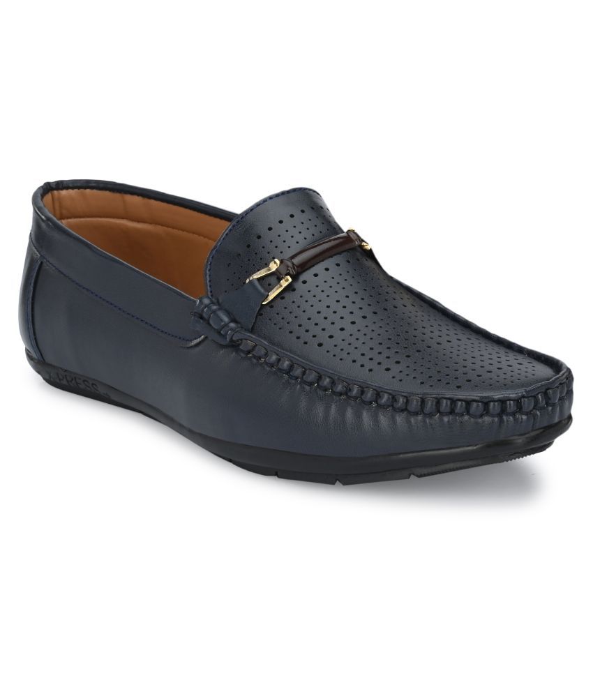 black and blue loafers