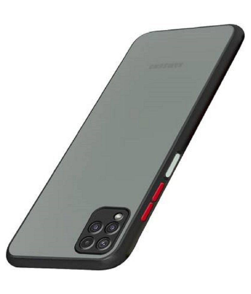 Samsung Galaxy A22 Shock Proof Case BEAUTY MAKER - Black SMOKE MATTE TRANSLUCENT COVER