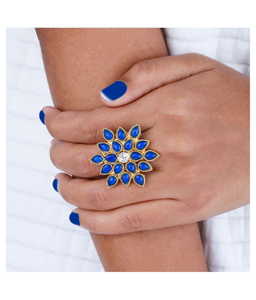     			Stylish Adjustable Floral Designe Finger Ring For Women And Girl