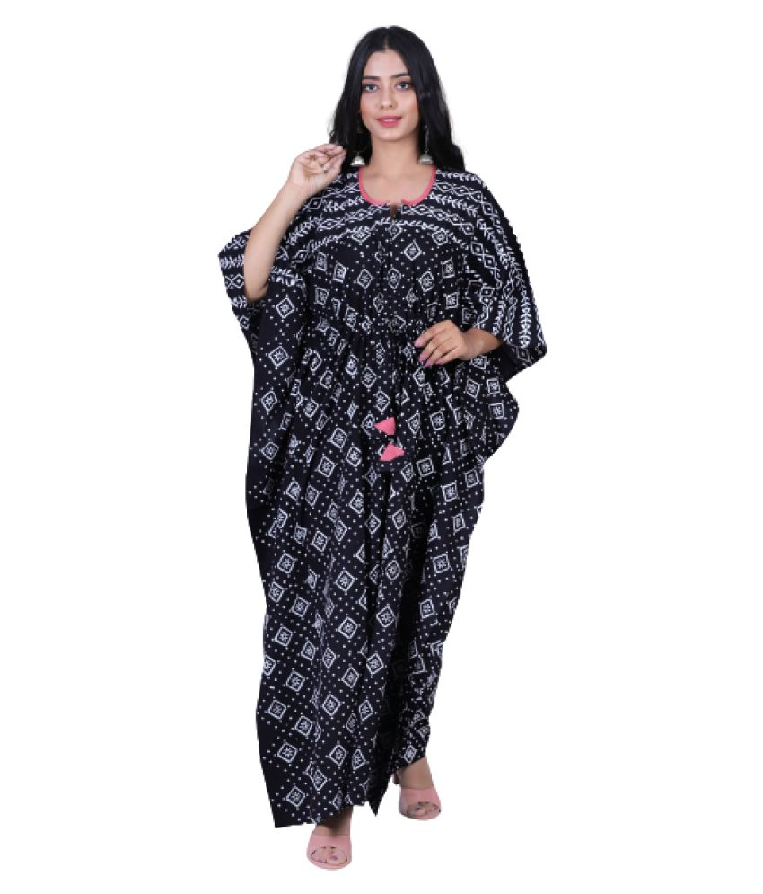 Cotton India Cotton Kaftans Black Single Buy Cotton India Cotton