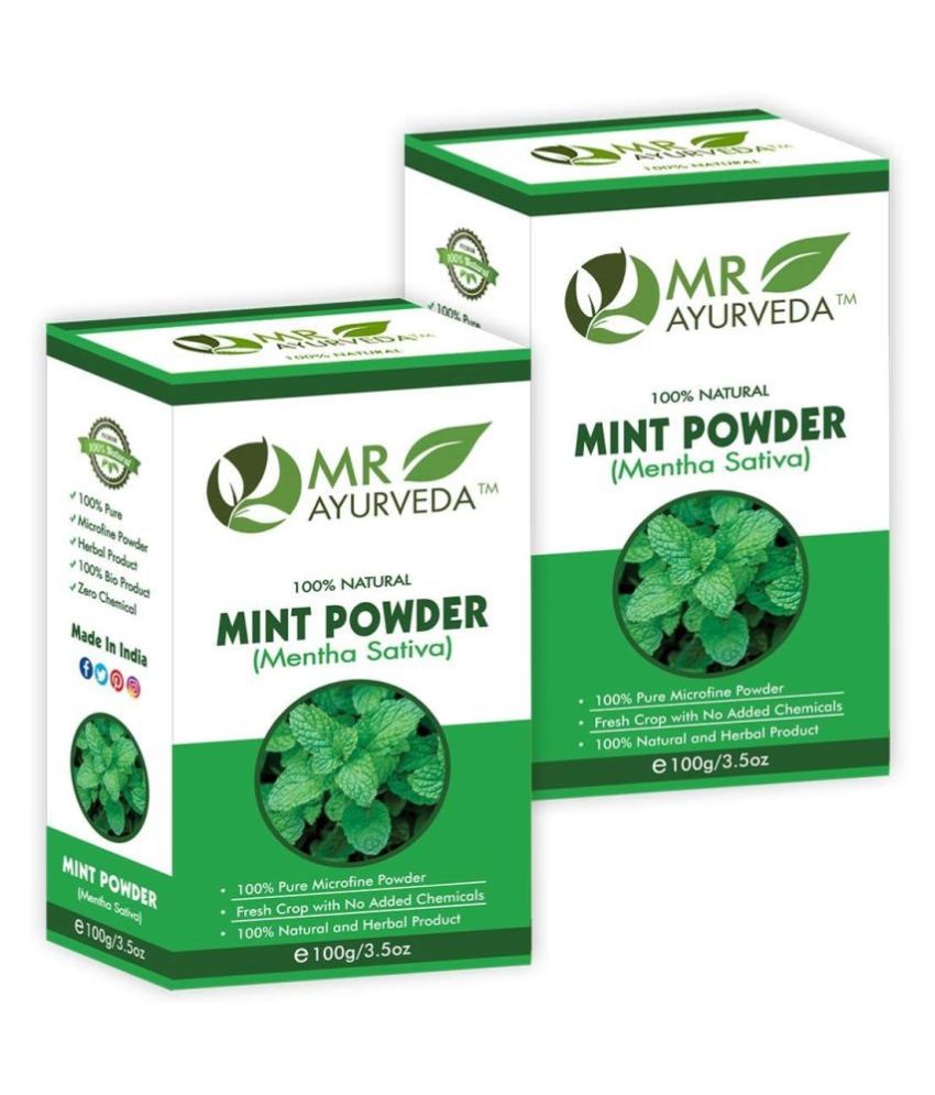     			MR Ayurveda 100% Herbal Mint Powder Face Pack Masks 200 gm Pack of 2