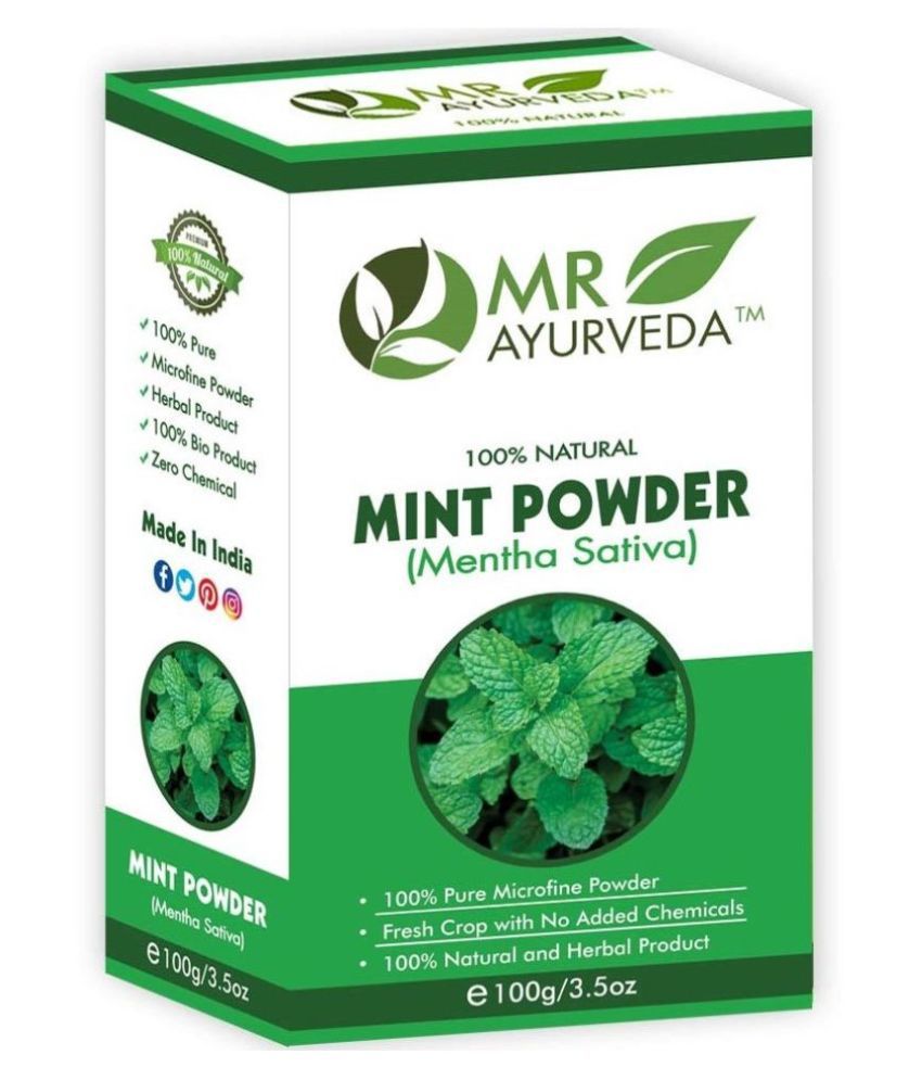 MR Ayurveda 100% Organic Mint Powder Face Pack Masks 100 gm