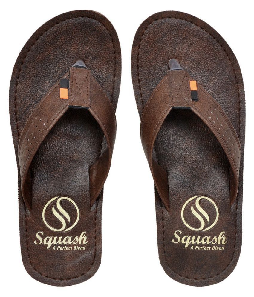 Squash - Brown  Synthetic Thong Flip Flop