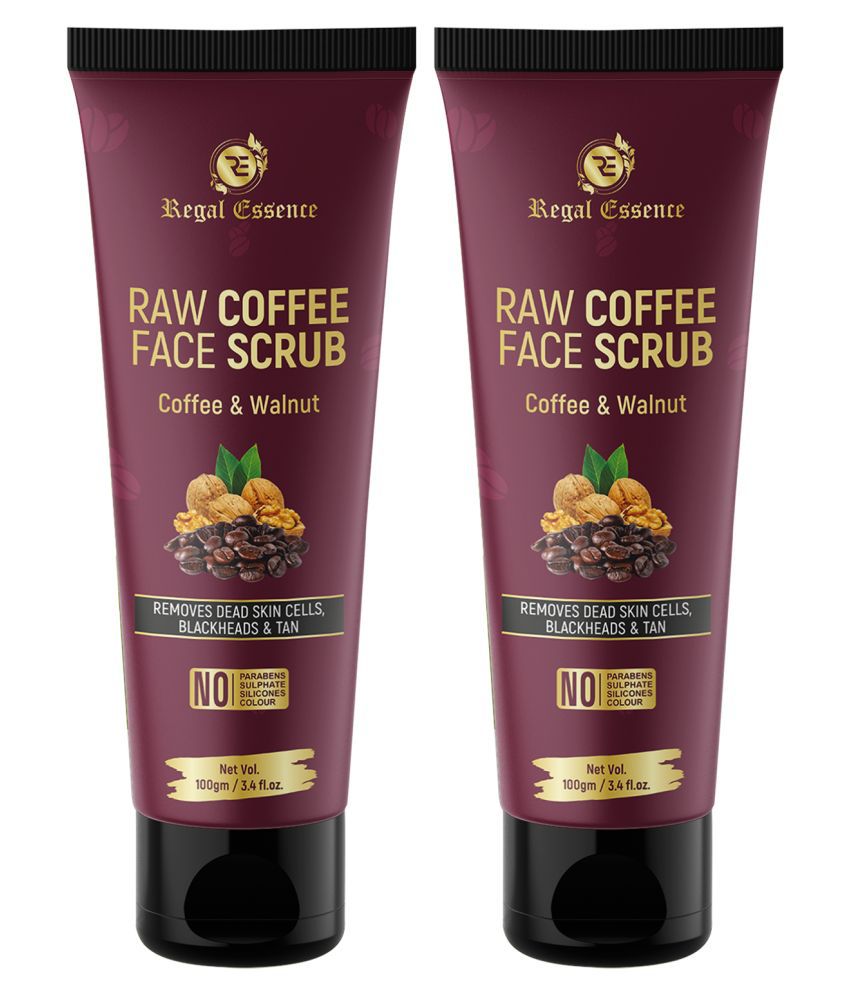     			Regal Essence Raw Coffee Face Scrub for Women & Men with Walnut,Removes Dead Skin Cell, Blackheads,100g (Pack of 2)