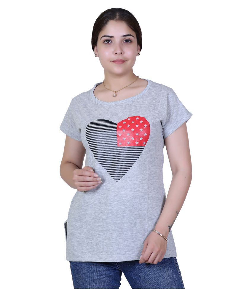     			Varenyam Cotton Regular Tops - Grey Single