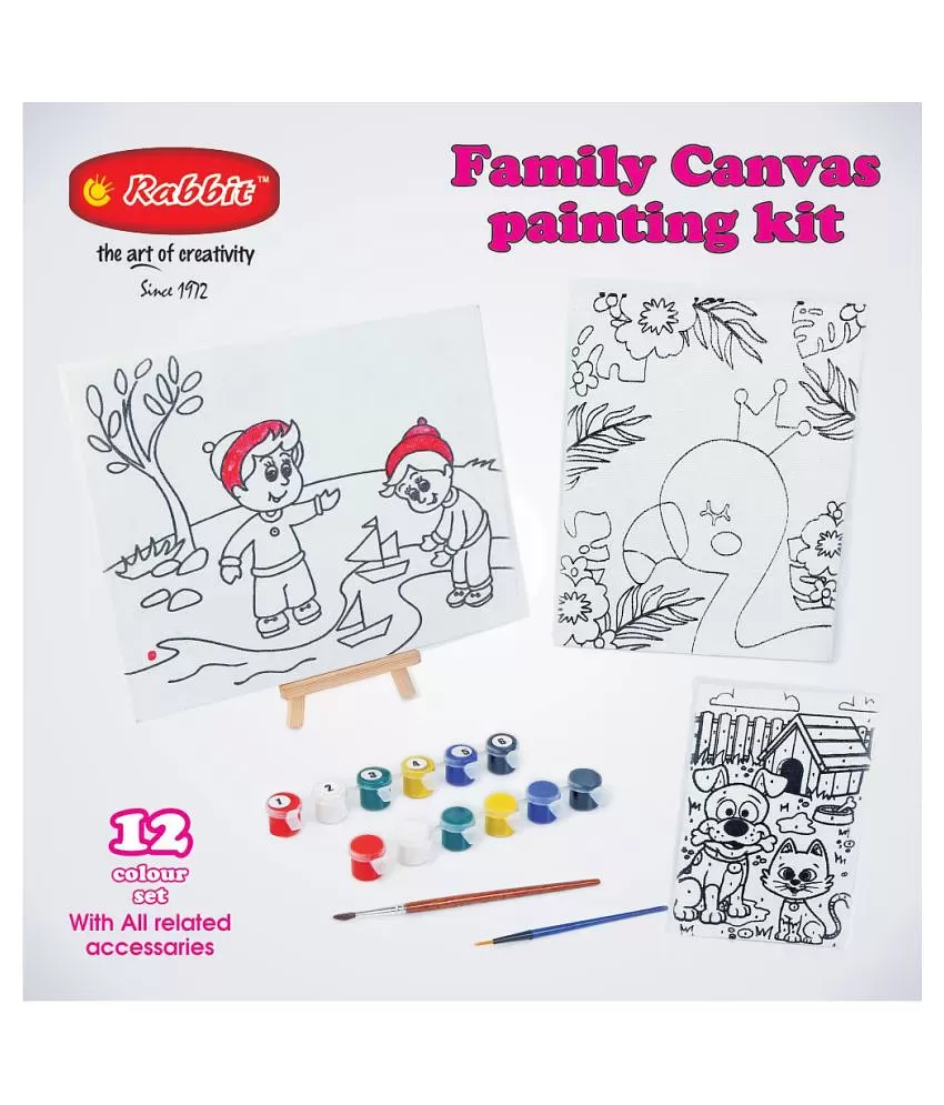Art Paint Kits with Canvas Board Drawing Includes 12 Color Acrylic Paint  Set and 2 Paint Brushes - Sailboat Design - Walmart.com