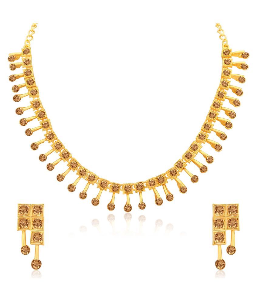     			Sukkhi Alloy Golden Traditional Necklaces Set Choker