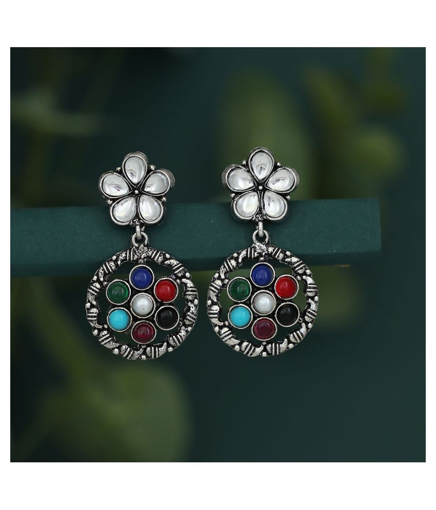     			Sukkhi Elegant Oxidised Floral Earring for Women