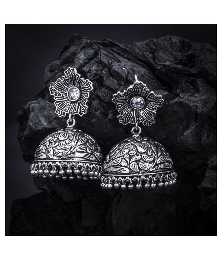     			Sukkhi Incredible Oxidised Floral Jhumki Earring for Women