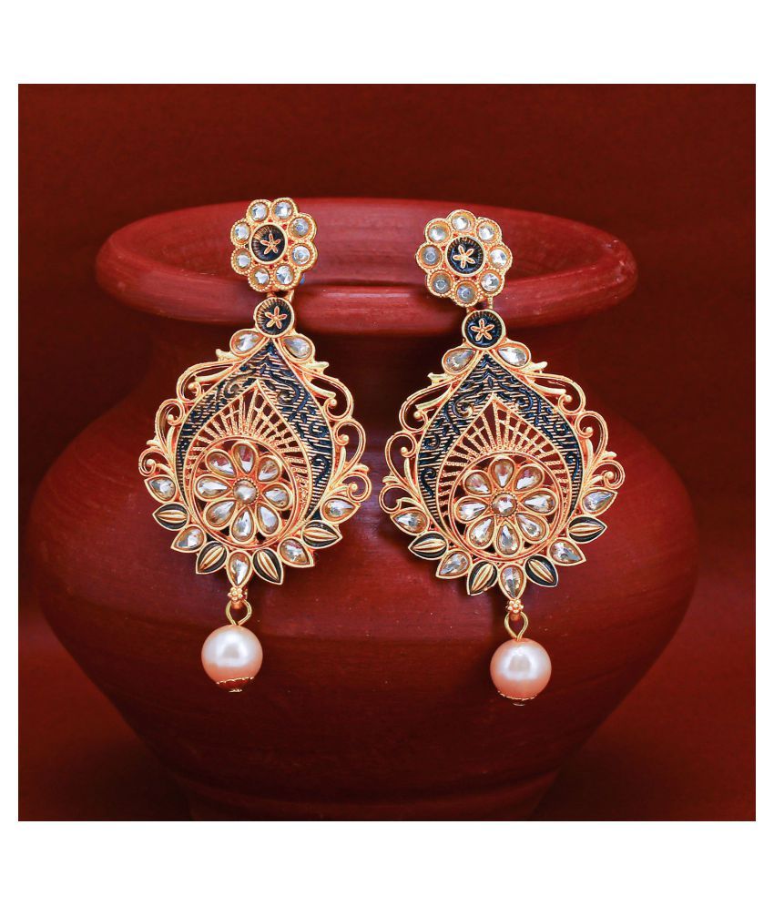     			Sukkhi Spectacular LCT Gold Plated Pearl Chandelier Earring For Women