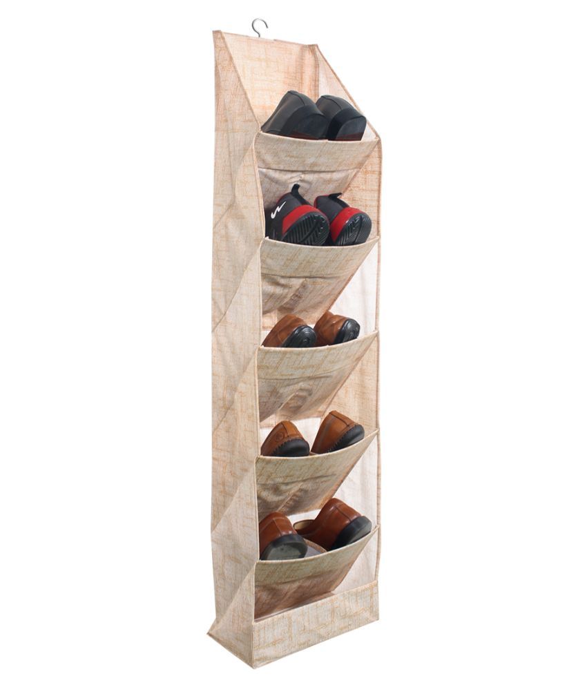     			PrettyKrafts 6-Shelf Hanging Closet Organizer, Hanging Closet Shelves, Separable Hanging Shoe Storage Organizers with Pockets, Organizer for Socks, Hanky - Grey