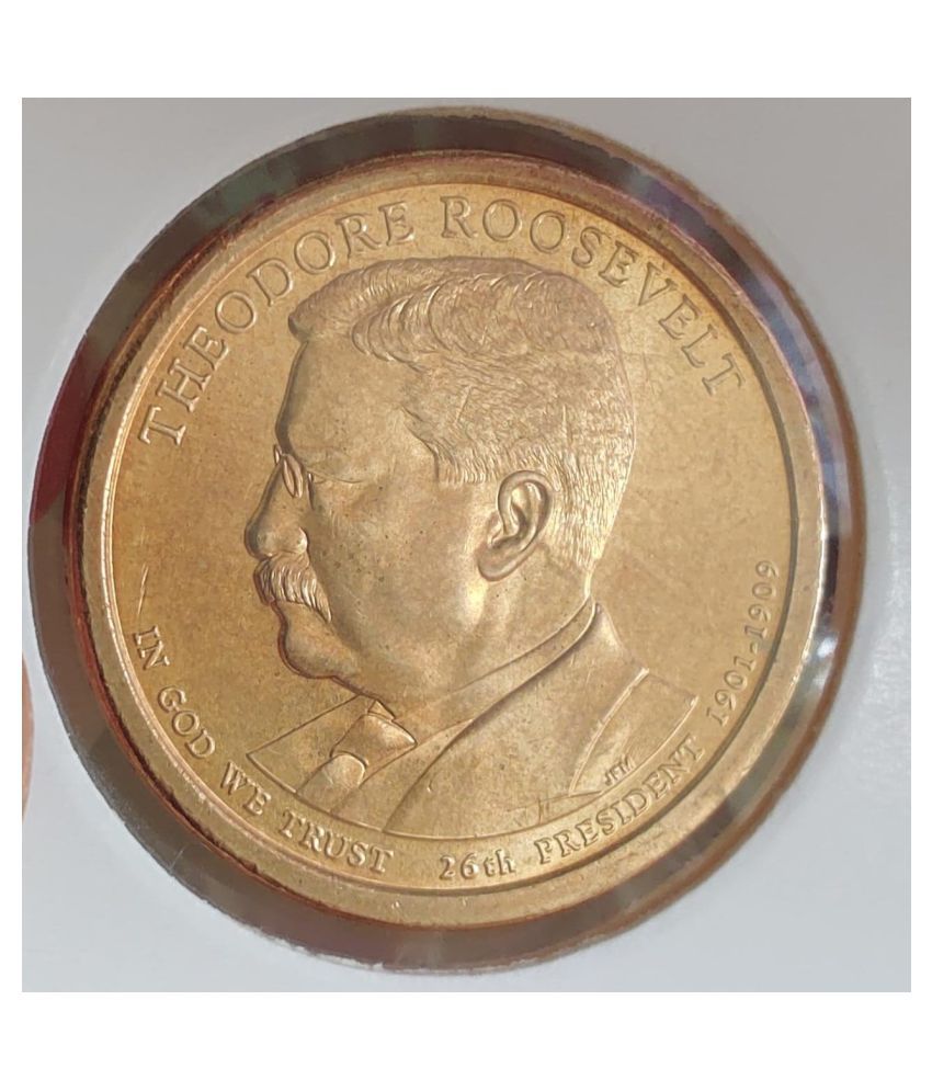     			THEODORE ROOSEVELT 26TH PRESIDENT 1901-1909 IN GOD WE TRUST USA ONE DOLLAR PRESIDENTIAL DOLLAR