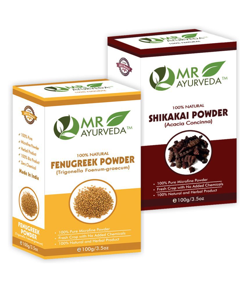     			MR Ayurveda 100% Pure Fenugreek Powder and Shikakai Powder Hair Scalp Treatment 200 g Pack of 2