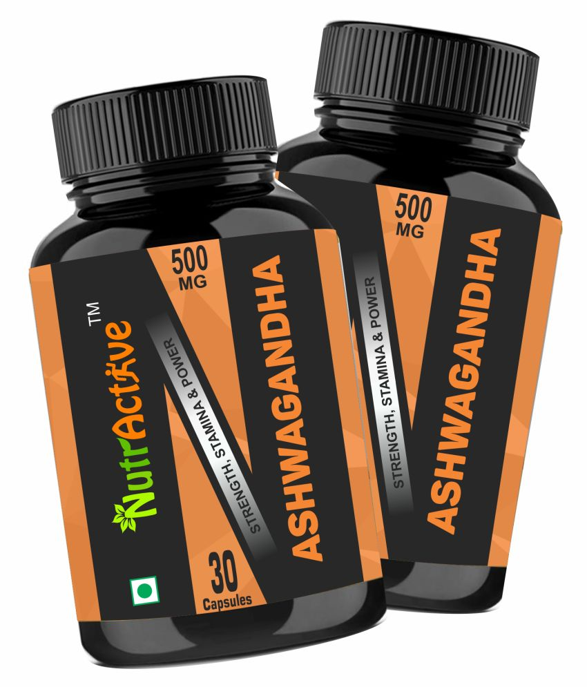     			NutrActive Ashwagandha Capsules (500mg) 60 no.s Pack of 2