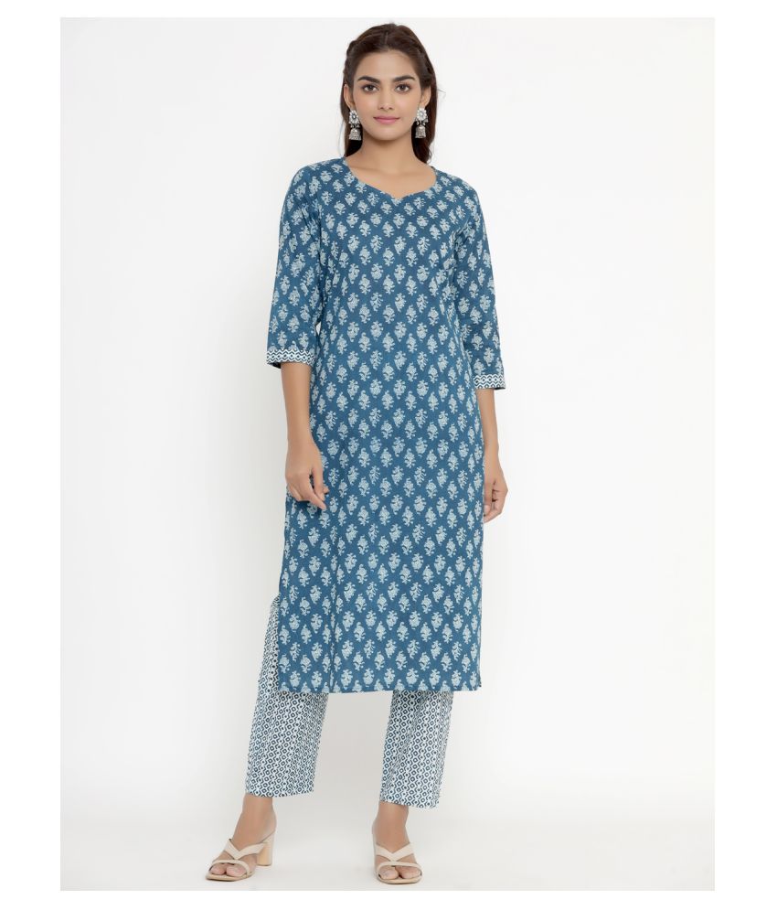     			miravan Cotton Kurti With Palazzo - Stitched Suit