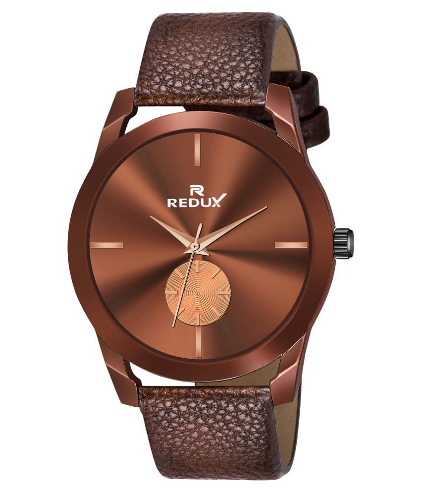     			Redux - Brown Leather Analog Men's Watch