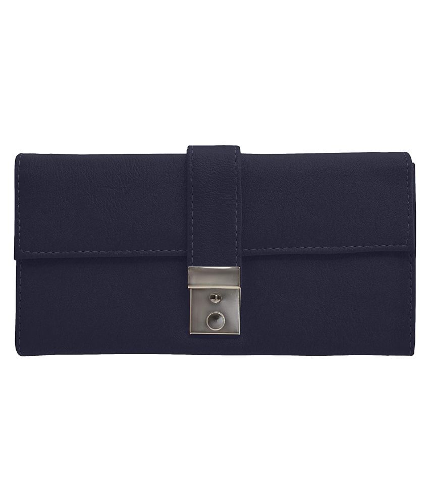     			TAP FASHION Blue Fabric Box Clutch