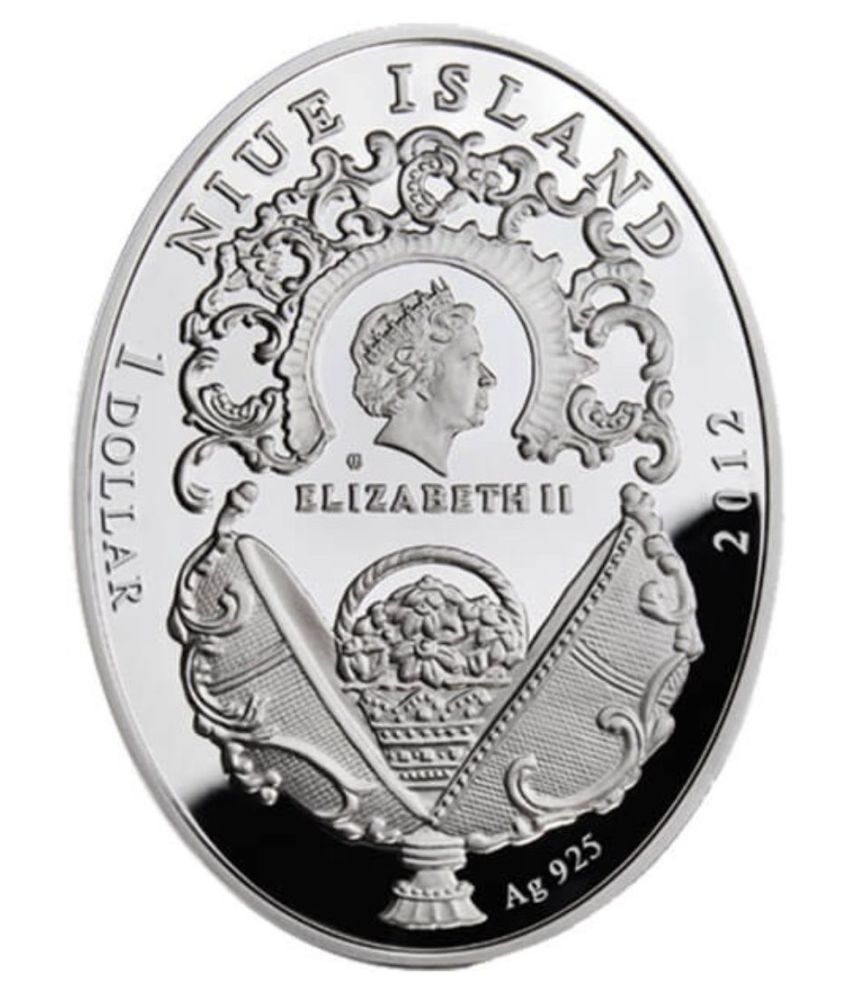     			1 Dollars ''Jaja Faberge'' - Jajko z kogucikiem Elizabeth II (Niue) Silver Plated Coin