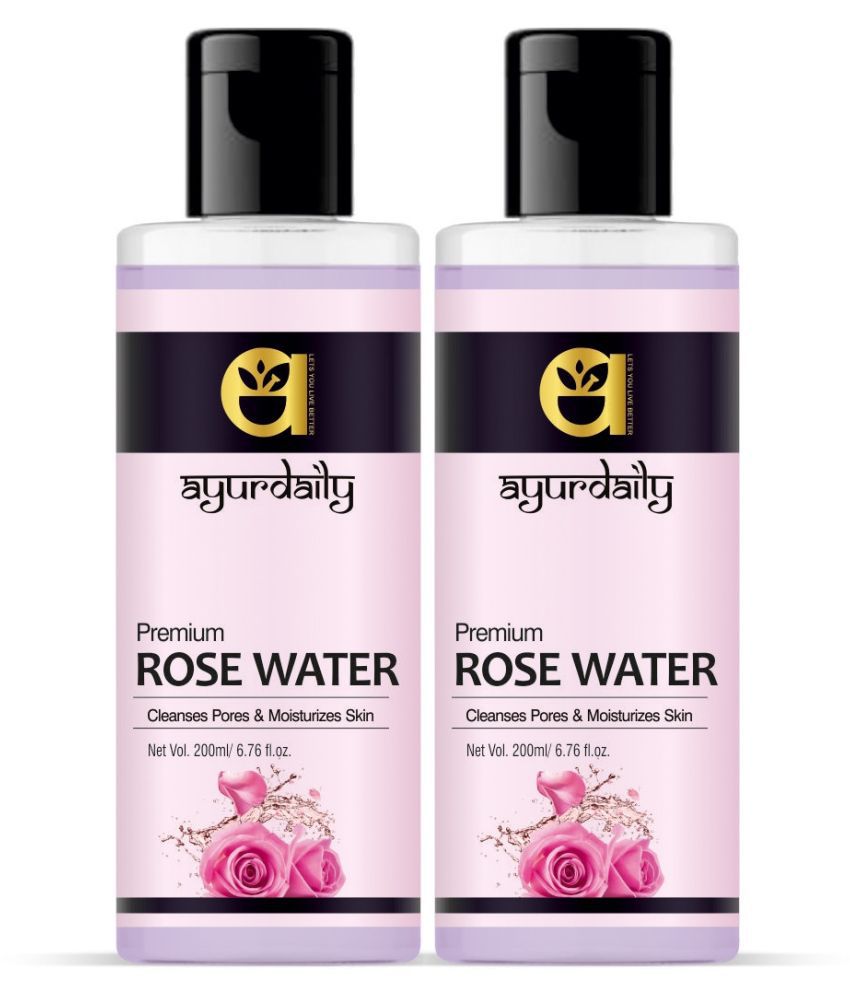 Ayurdaily Pure Rose Water Skin Freshener 400 mL Pack of 2