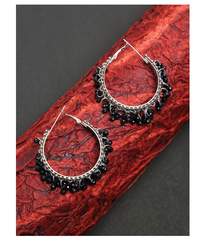     			NEUDIS Oxidised Ethnic Antique Silver Toned Multicolor Circular Earrings For Women & Girls