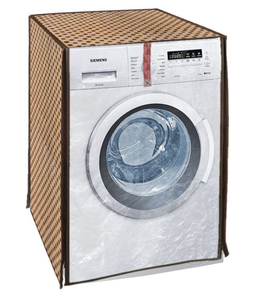     			PrettyKrafts Single Poly-Cotton Beige Washing Machine Cover for Universal 7 kg Front Load