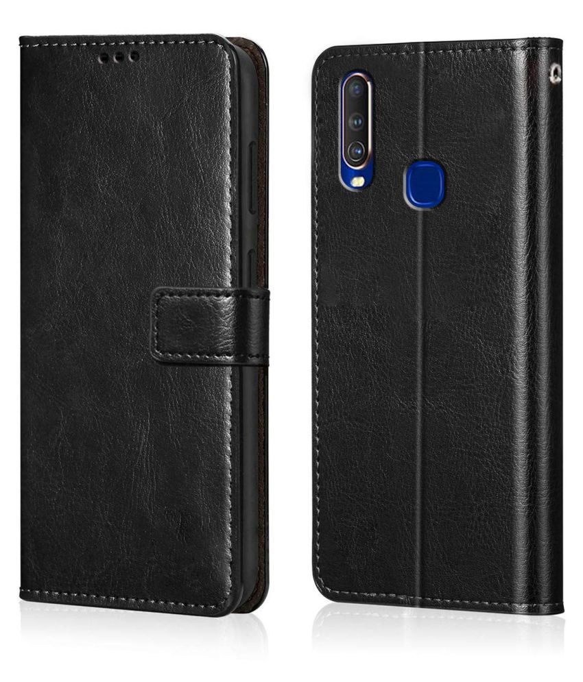     			Vivo Y12 Flip Cover by NBOX - Black Viewing Stand and pocket