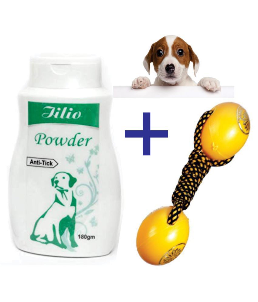 Anti-Tick Dog Powder (200gms)  With Rope Tuh 2 Ball Toys