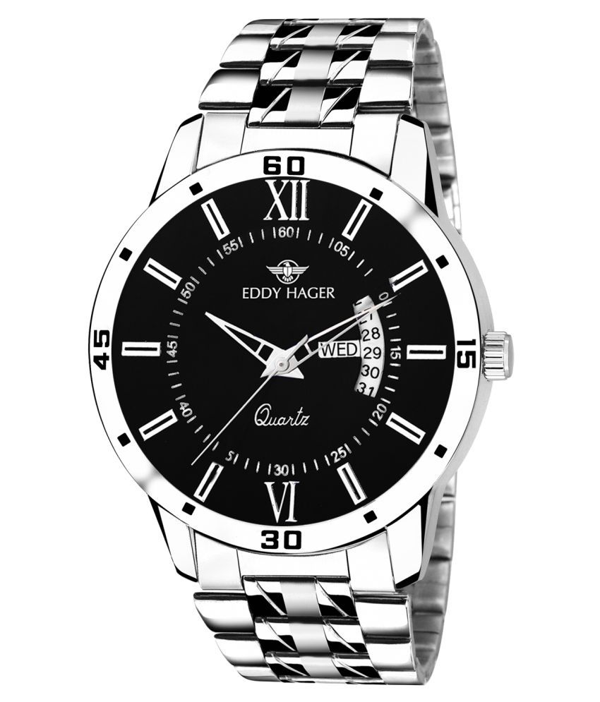     			Eddy Hager - Silver Stainless Steel Analog Men's Watch