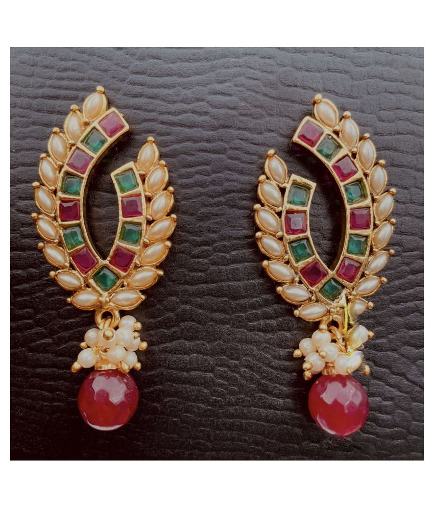     			The Jewelbox Multicolour Pearl Designer Stud Earrings