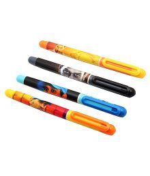 Set Of 4 - Bhikshu Dhoni Fountain Pens With Cartridge &amp; Fine Nib for Students,&amp; Kids